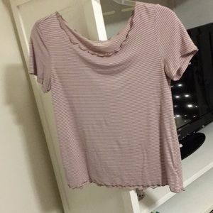 purple striped lettuce edge american eagle top!